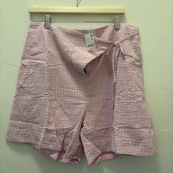 Free People Pucker Check Wrap Shorts NWT * - Picture 3 of 5